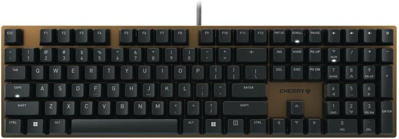 Cherry KC 200 MX Mechanical Office Keyboard with New MX2A switches. Modern Design with Metal Plate Frame. (Bronze W/MX2A Brown Switch) - Image 1